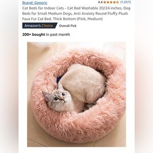 Cozy Faux Fur Cat Bed - Pink
